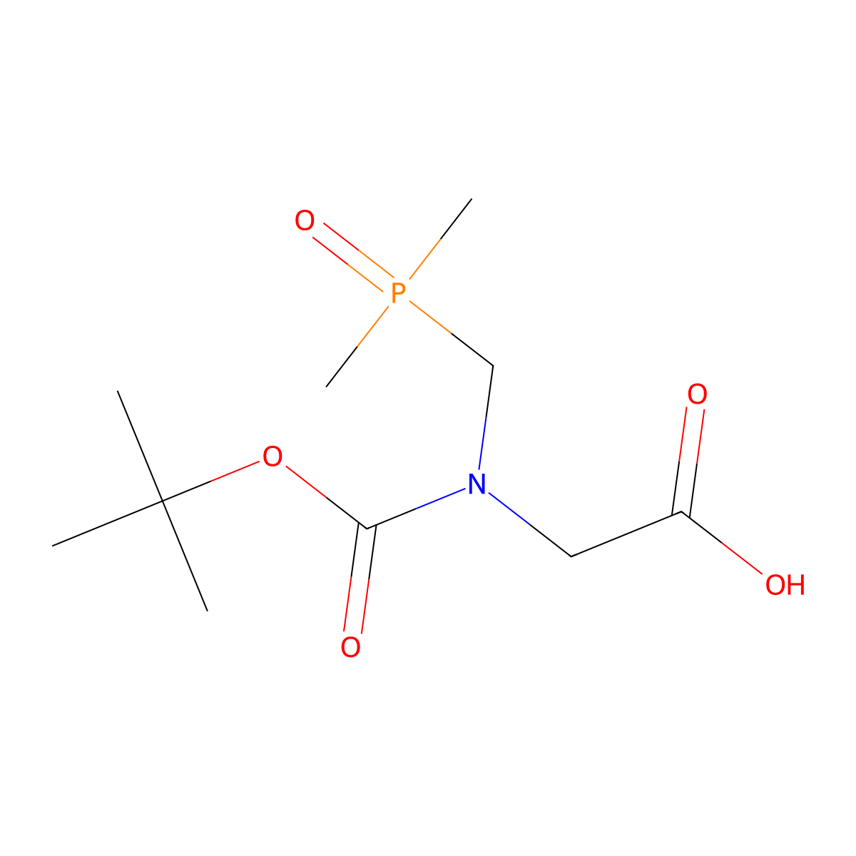 2-[Dimethylphosphorylmethyl-[(2-methylpropan-2-yl)oxycarbonyl]amino]acetic acid molecular structure, CAS 2490432-01-2