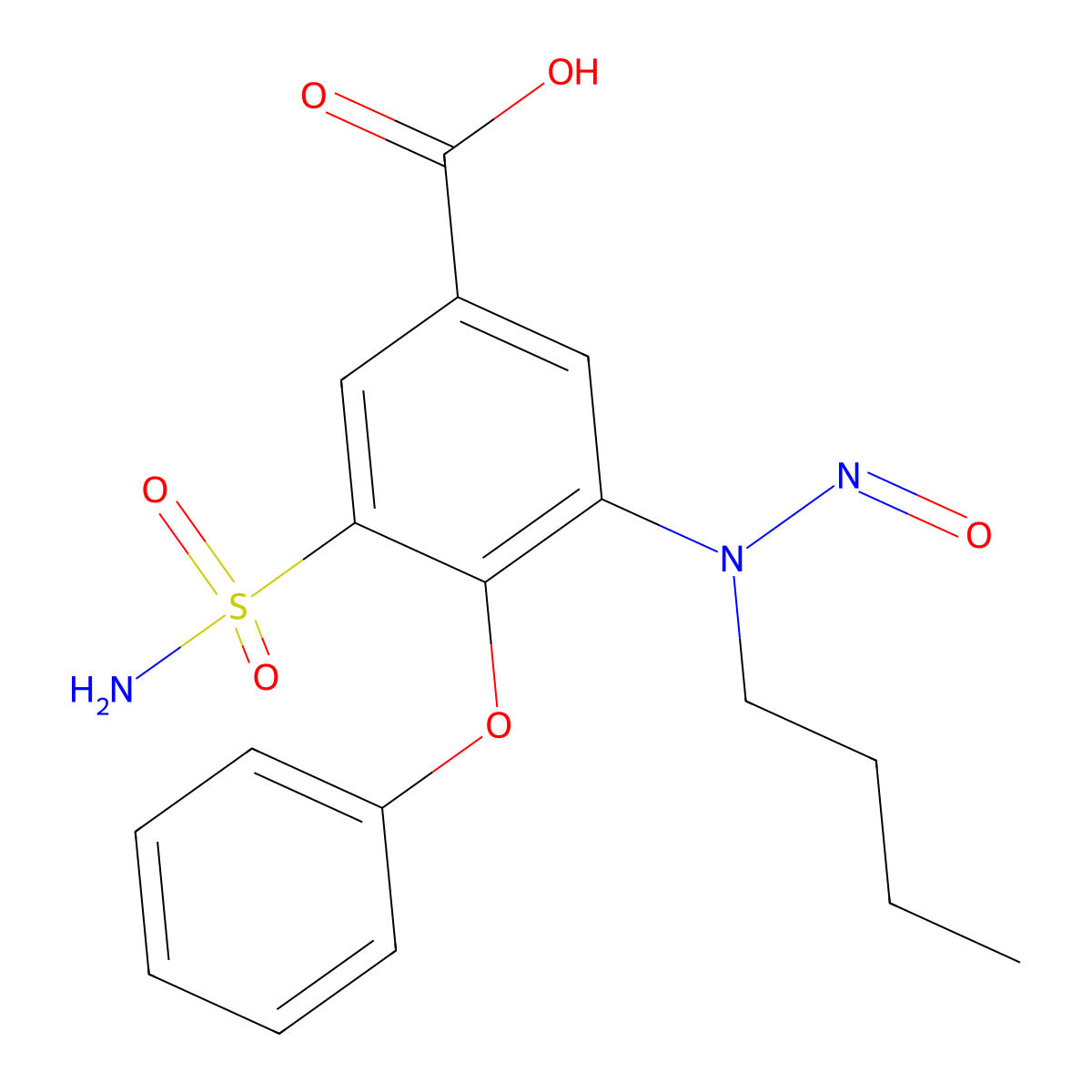 3-(Butyl(nitroso)amino)-4-phenoxy-5-sulfamoylbenzoic acid molecular structure, CAS 2490432-02-3