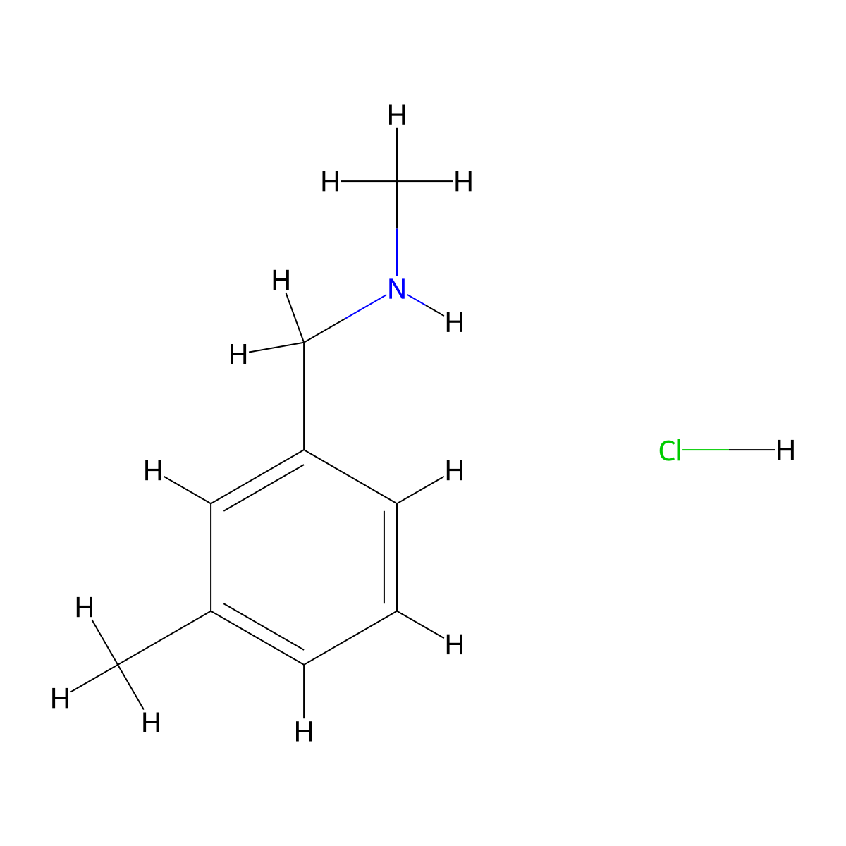 Methyl[(3-methylphenyl)methyl]amine hydrochloride molecular structure, CAS 2490432-03-4