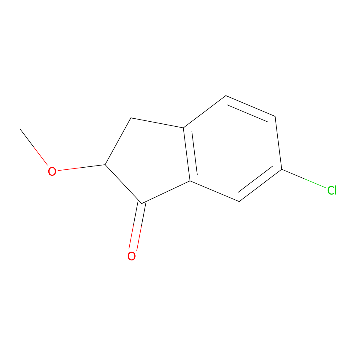 6-chloro-2-methoxy-2,3-dihydro-1H-inden-1-one molecular structure, CAS 2490432-08-9