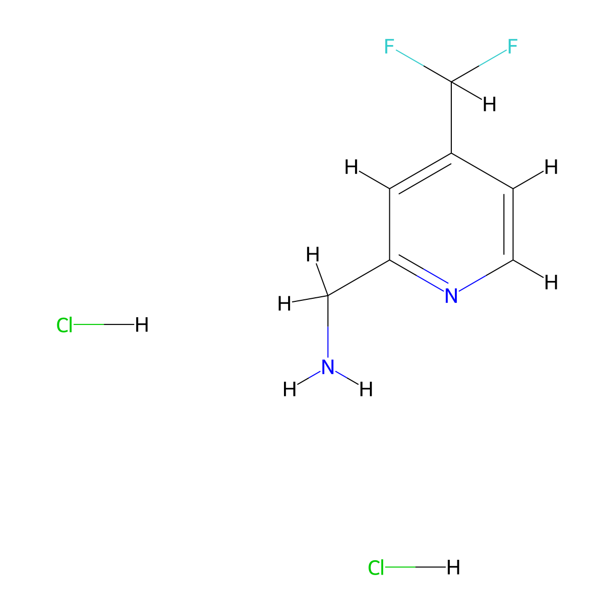 1-[4-(Difluoromethyl)pyridin-2-yl]methanamine dihydrochloride molecular structure, CAS 2490432-09-0