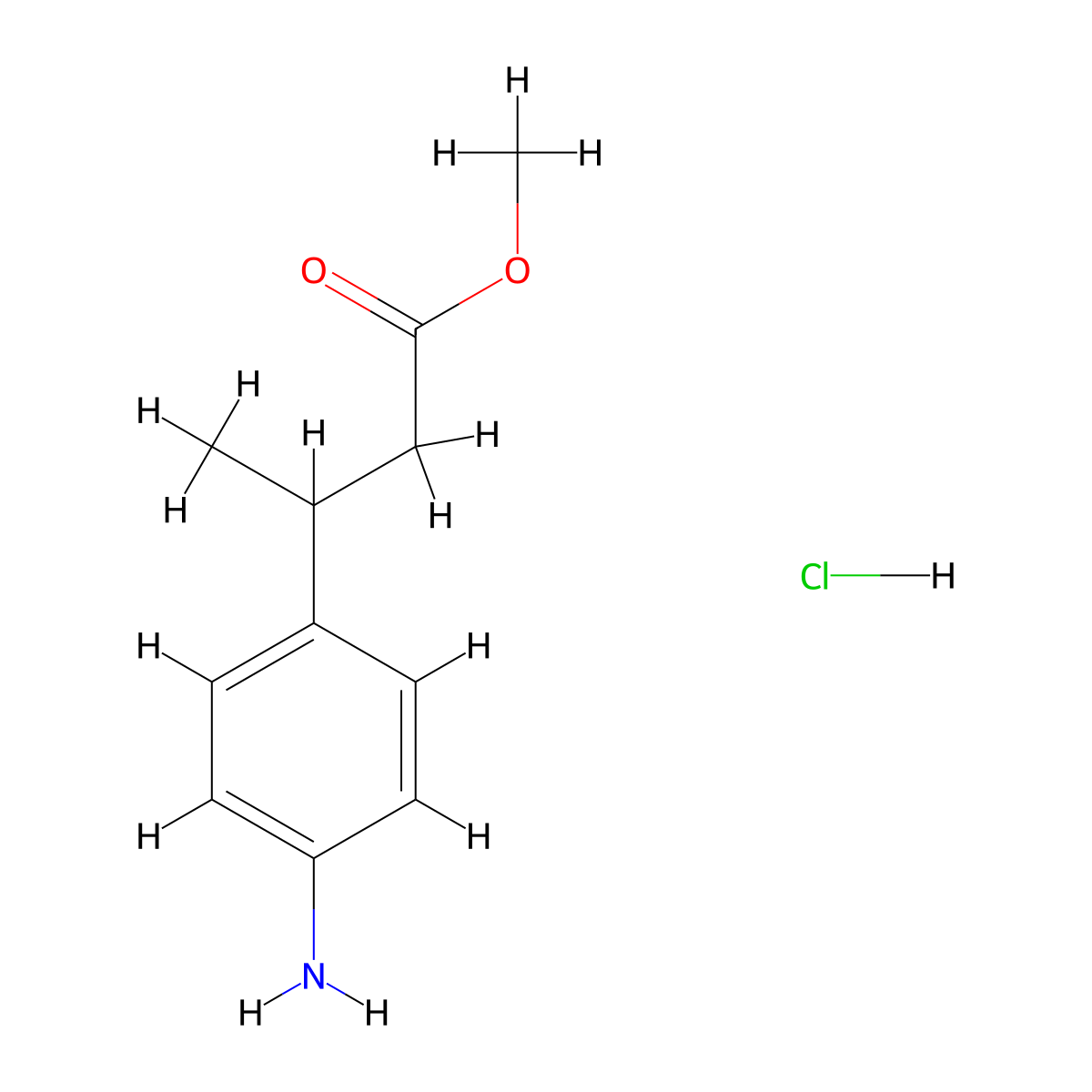 Methyl 3-(4-aminophenyl)butanoate hydrochloride molecular structure, CAS 2490432-19-2