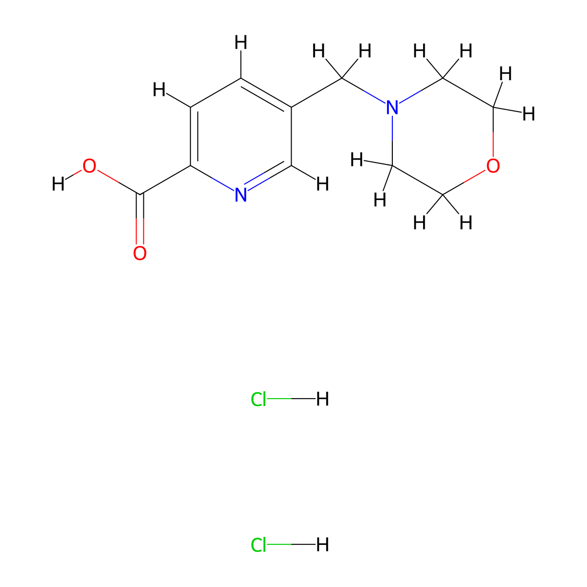 5-(Morpholin-4-ylmethyl)pyridine-2-carboxylic acid;dihydrochloride molecular structure, CAS 2490432-22-7