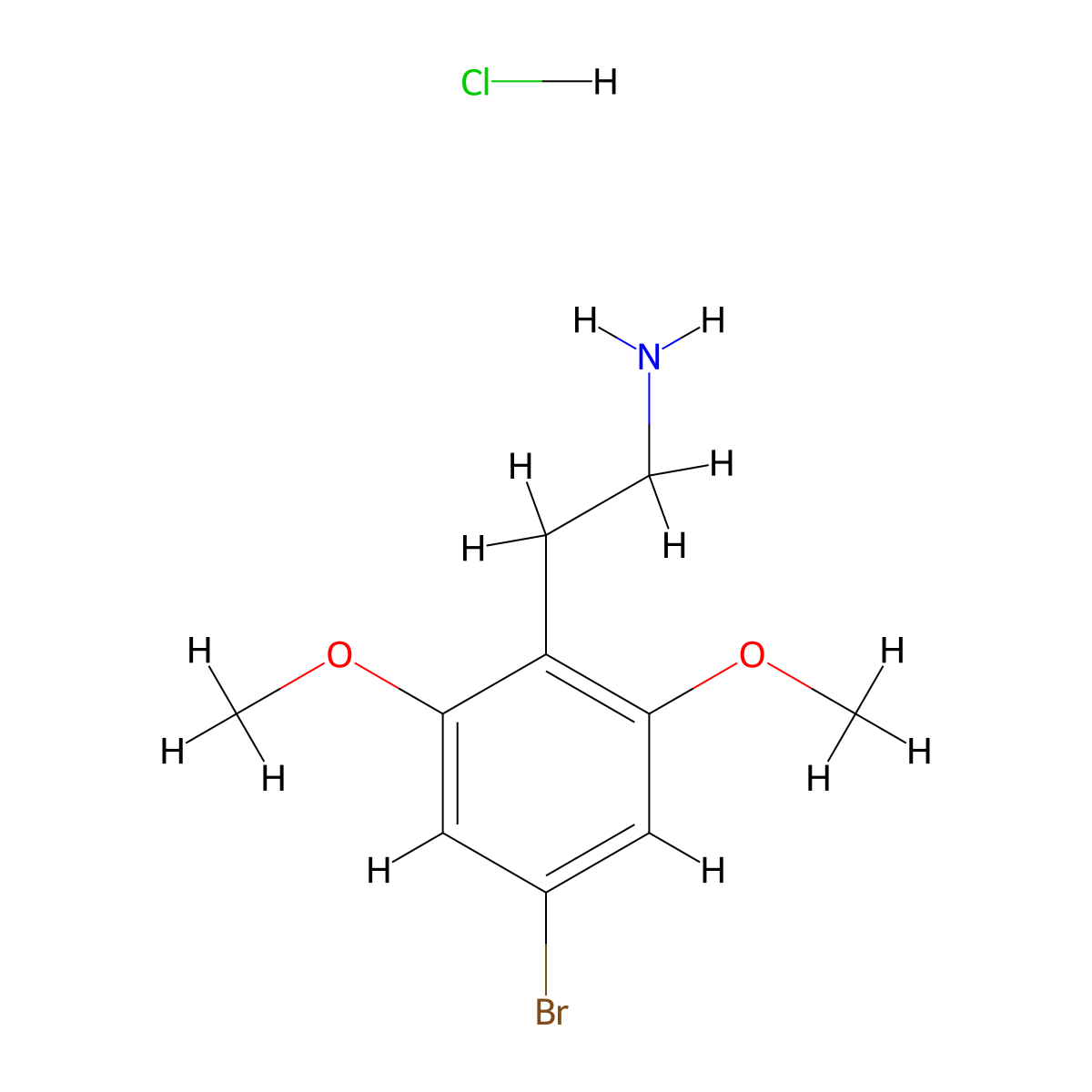 2-(4-Bromo-2,6-dimethoxyphenyl)ethan-1-amine hydrochloride molecular structure, CAS 2490432-26-1