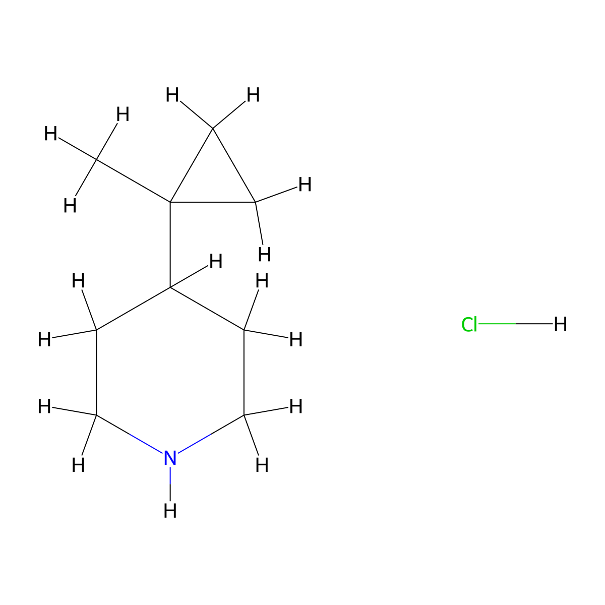 4-(1-Methylcyclopropyl)piperidine hydrochloride molecular structure, CAS 2490432-60-3