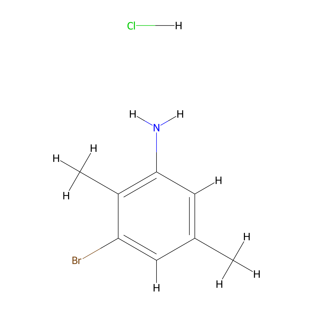 3-Bromo-2,5-dimethylaniline hydrochloride molecular structure, CAS 2490432-83-0