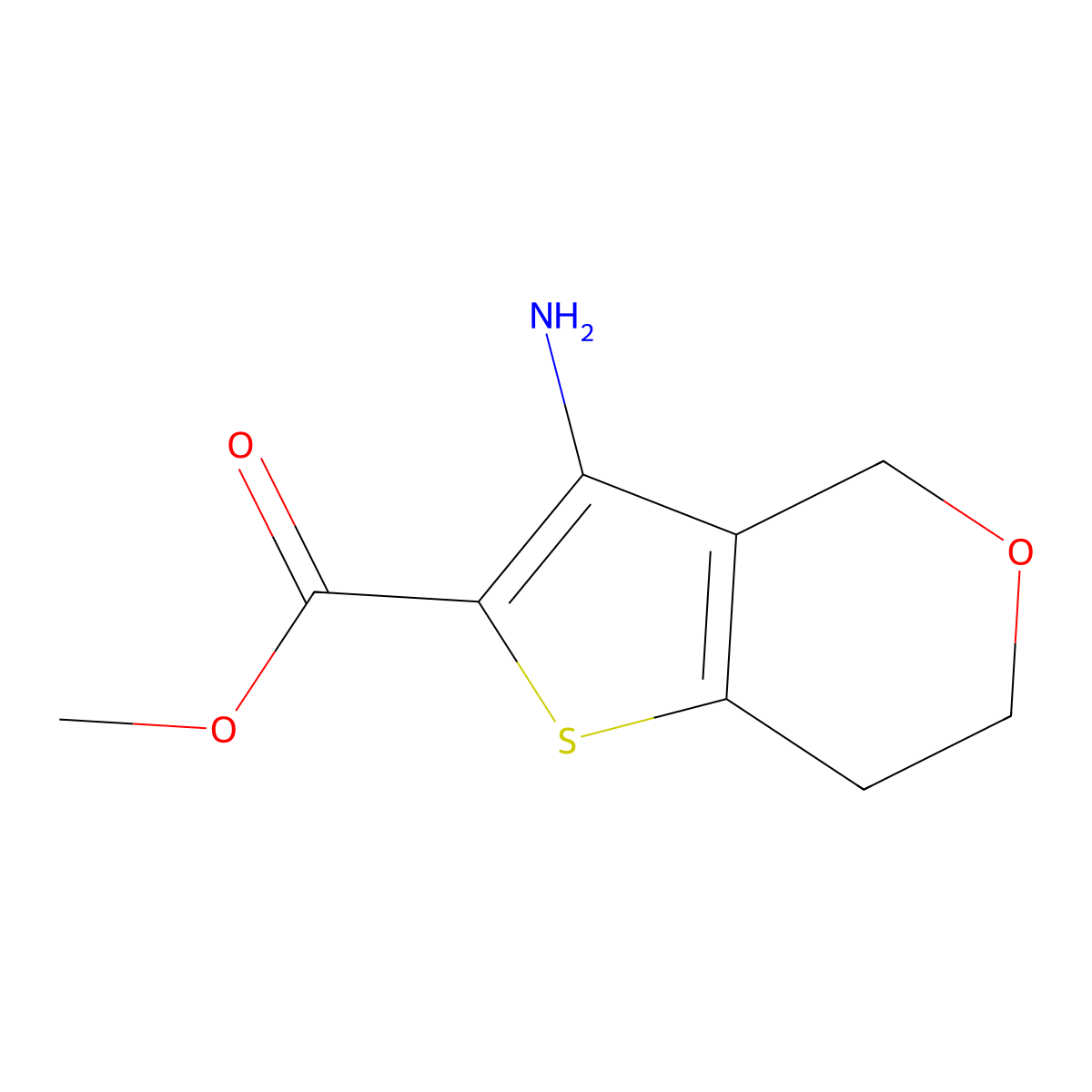 methyl3-amino-4H,6H,7H-thieno[3,2-c]pyran-2-carboxylate molecular structure, CAS 2490432-89-6