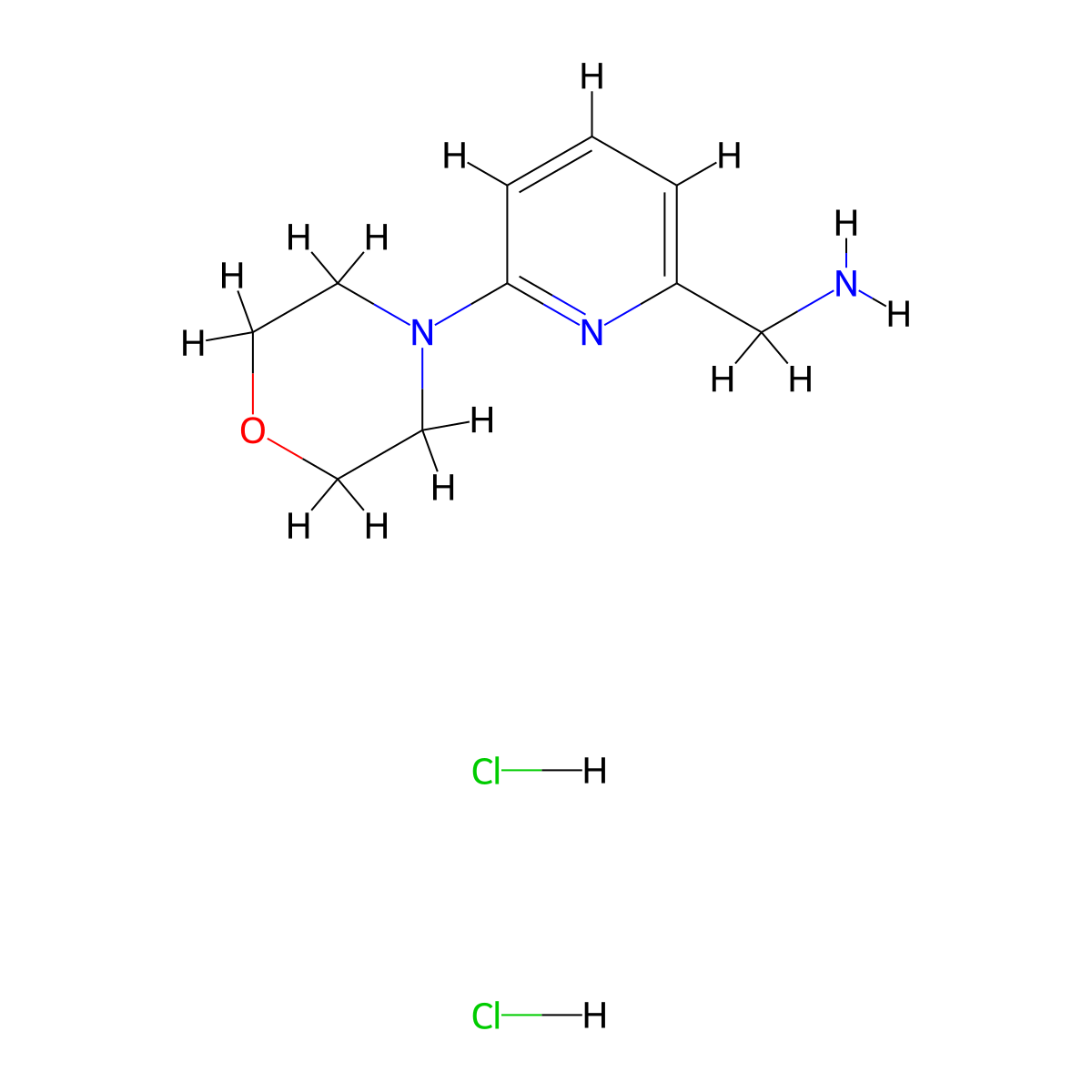 1-(6-(Morpholin-4-yl)pyridin-2-yl)methanamine dihydrochloride molecular structure, CAS 2490432-92-1