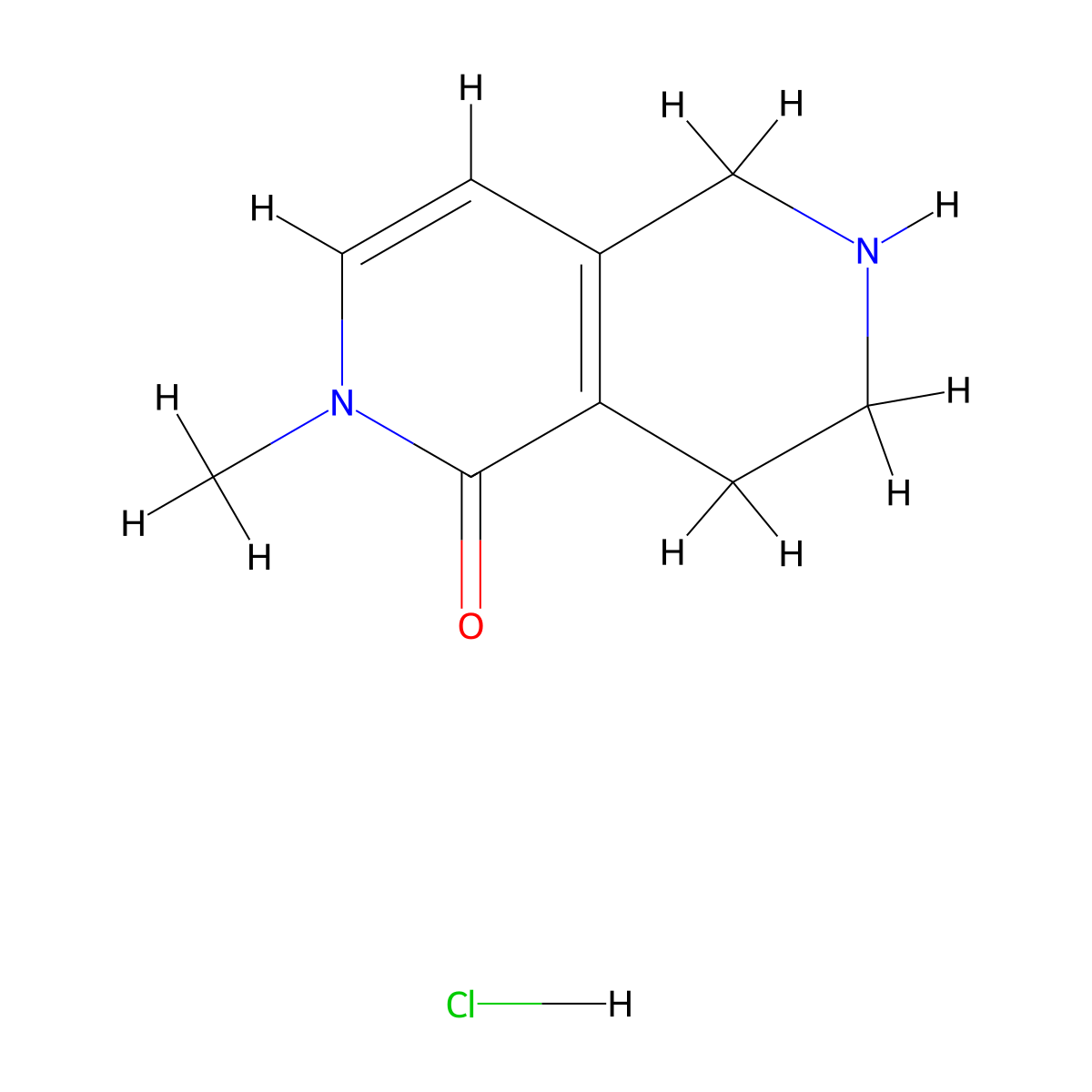 2-Methyl-5,6,7,8-tetrahydro-2,6-naphthyridin-1-one;hydrochloride molecular structure, CAS 2490432-94-3