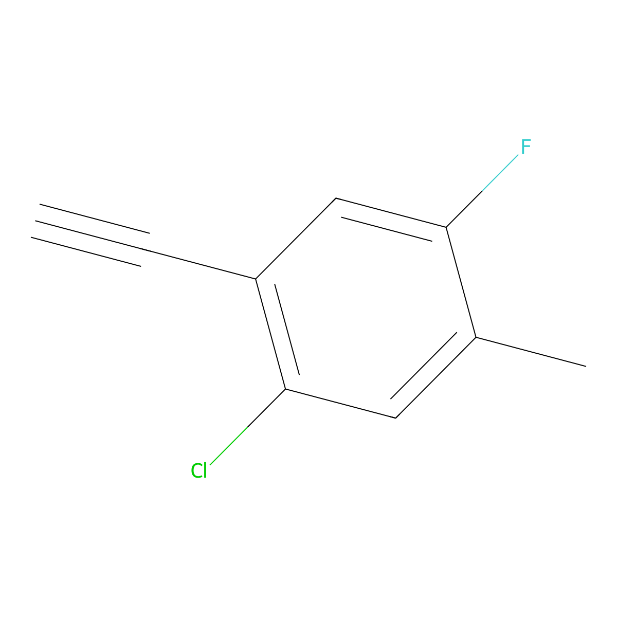 1-Chloro-2-ethynyl-4-fluoro-5-methylbenzene molecular structure, CAS 2490432-98-7