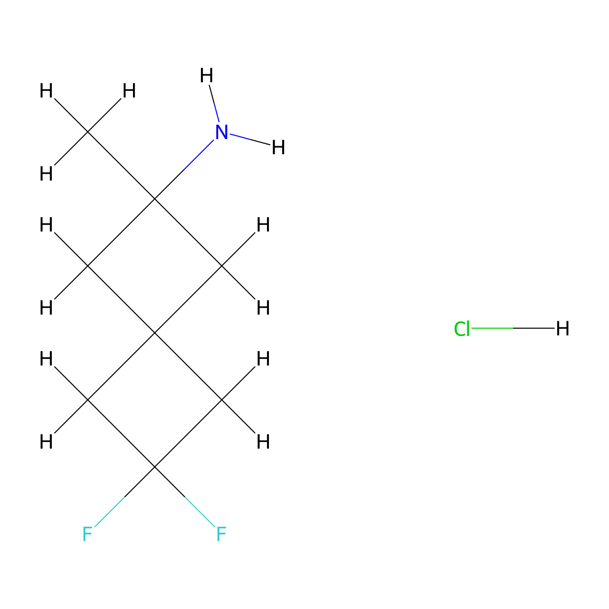 6,6-Difluoro-2-methylspiro(3.3)heptan-2-amine hydrochloride molecular structure, CAS 2490435-75-9