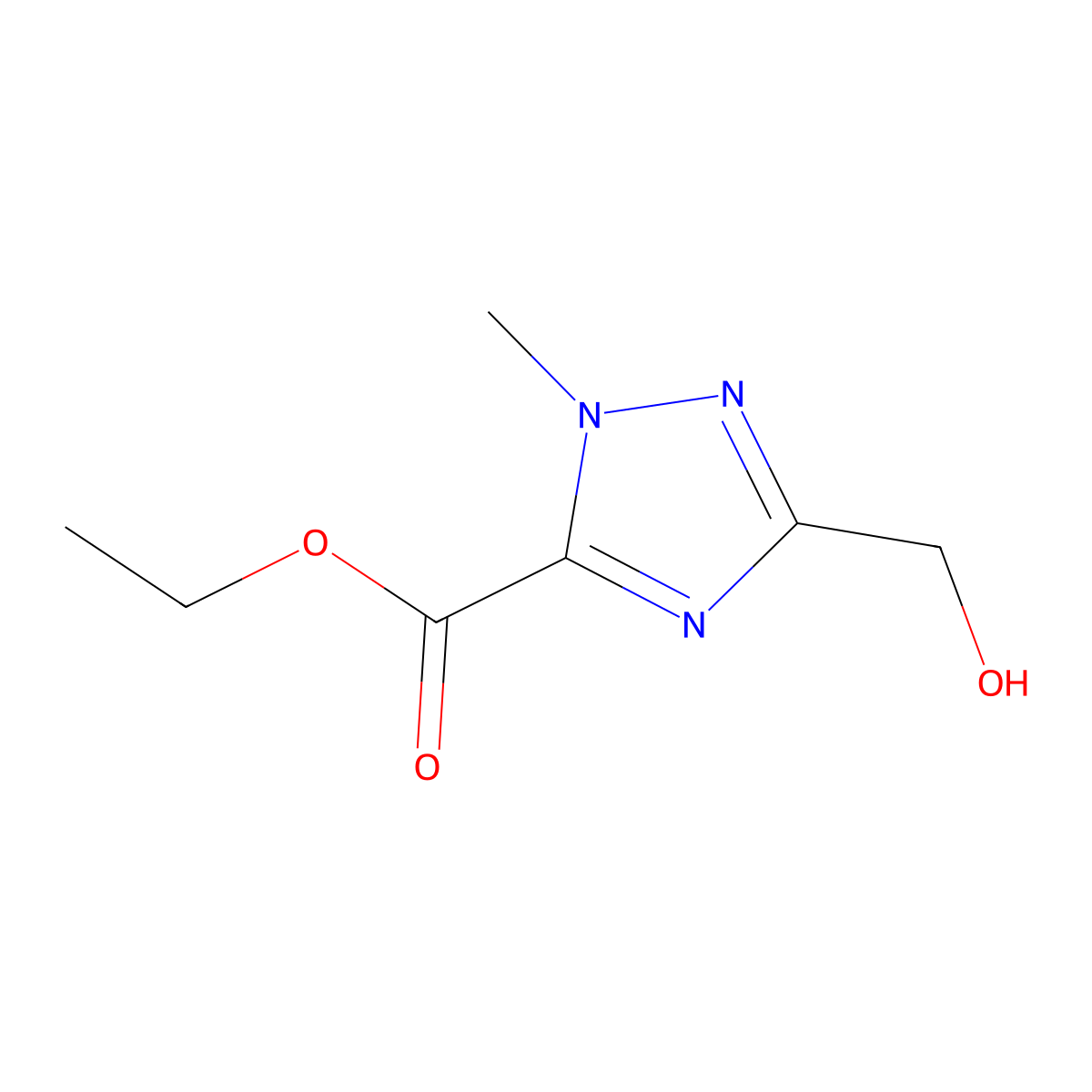 ethyl 3-(hydroxymethyl)-1-methyl-1H-1,2,4-triazole-5-carboxylate molecular structure, CAS 2490435-77-1