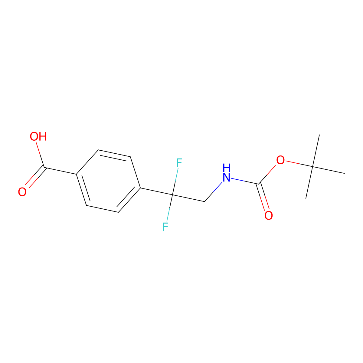 4-(2-{[(Tert-butoxy)carbonyl]amino}-1,1-difluoroethyl)benzoicacid molecular structure, CAS 2490435-80-6