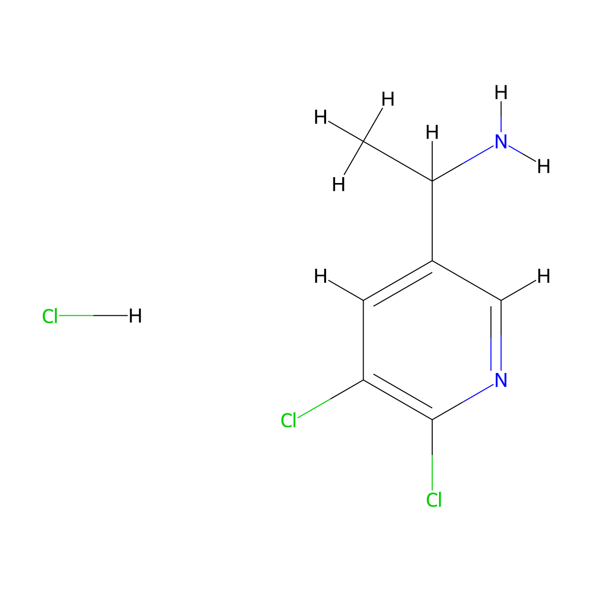 1-(5,6-Dichloropyridin-3-yl)ethan-1-amine hydrochloride molecular structure, CAS 2490435-86-2