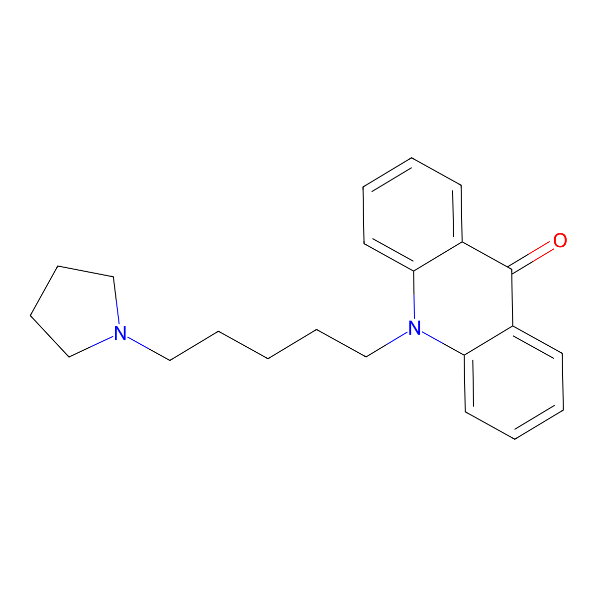 10-[5-(Pyrrolidin-1-yl)pentyl]-9,10-dihydroacridin-9-one molecular structure, CAS 2490478-83-4