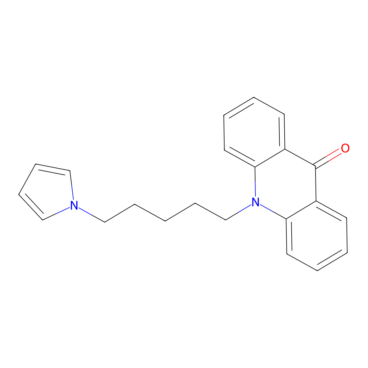 10-[5-(1H-pyrrol-1-yl)pentyl]-9,10-dihydroacridin-9-one molecular structure, CAS 2490478-84-5