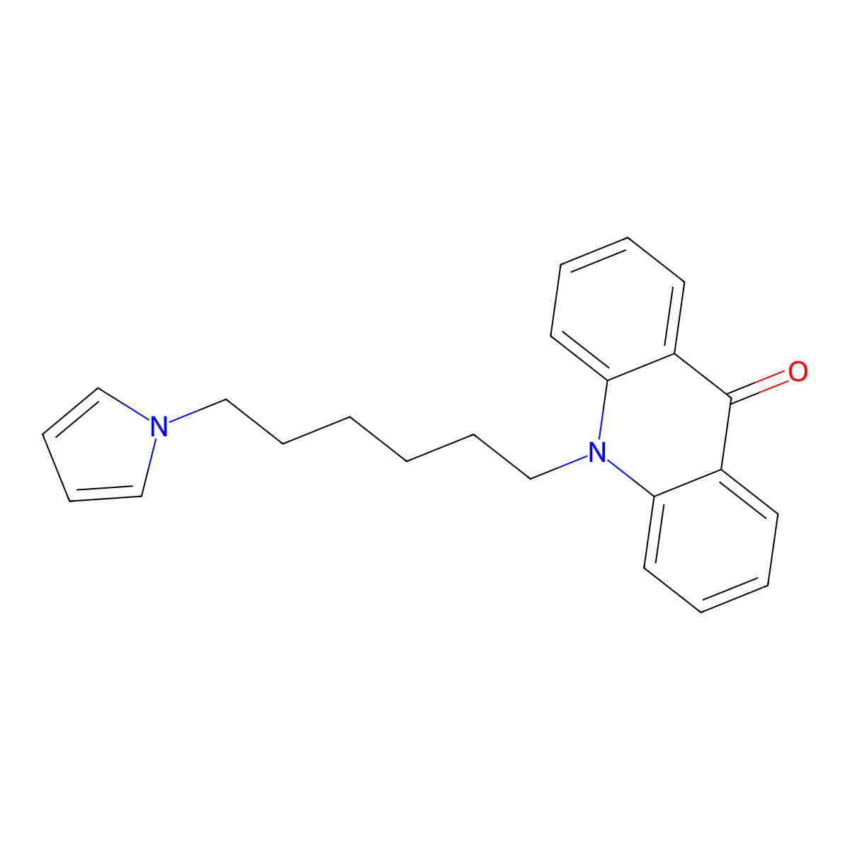 10-[6-(1H-pyrrol-1-yl)hexyl]-9,10-dihydroacridin-9-one molecular structure, CAS 2490478-92-5