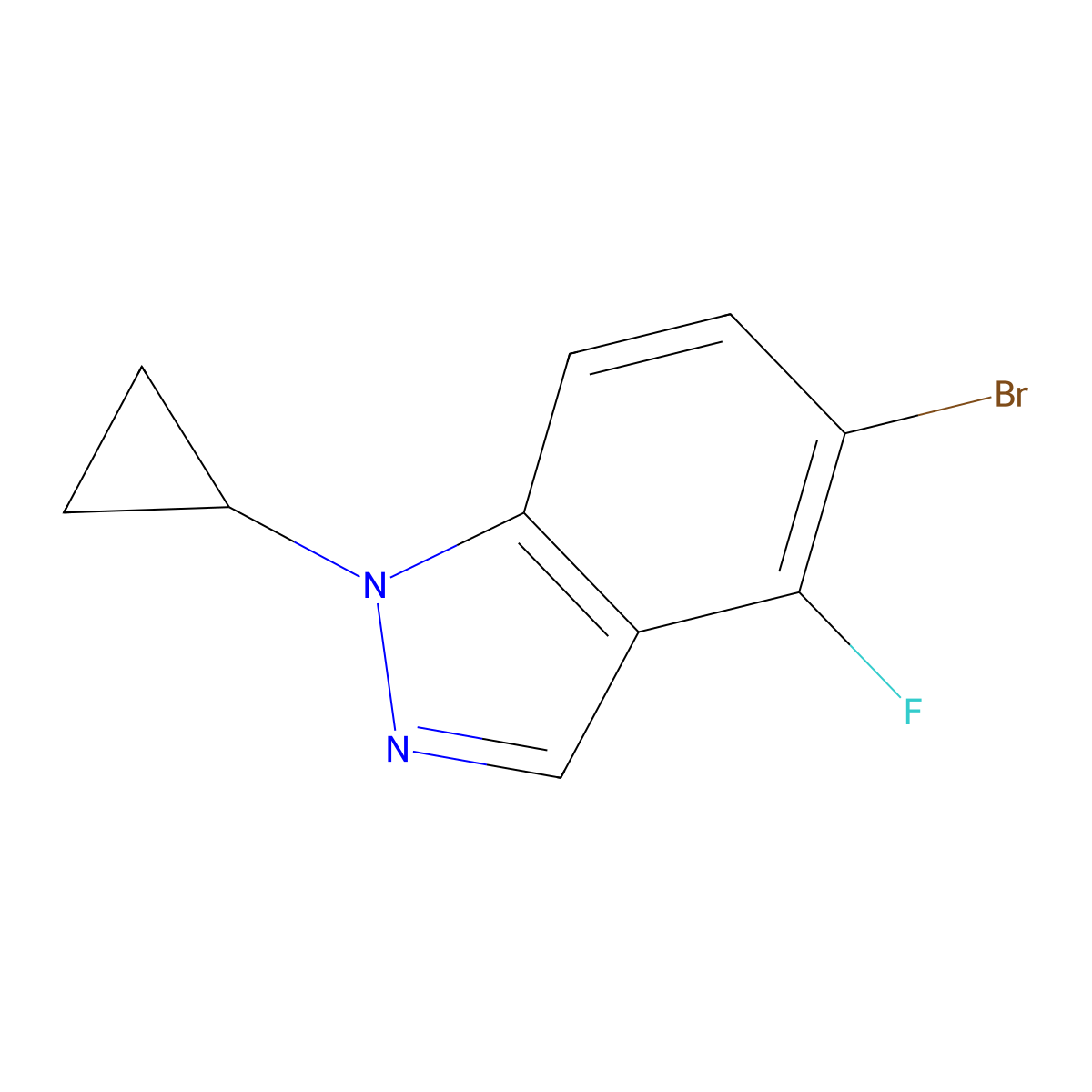 5-Bromo-1-cyclopropyl-4-fluoro-1H-indazole molecular structure, CAS 2490501-34-1