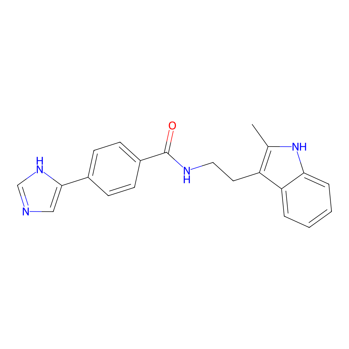 4-(1H-imidazol-5-yl)-N-[2-(2-methyl-1H-indol-3-yl)ethyl]benzamide molecular structure, CAS 2490544-50-6