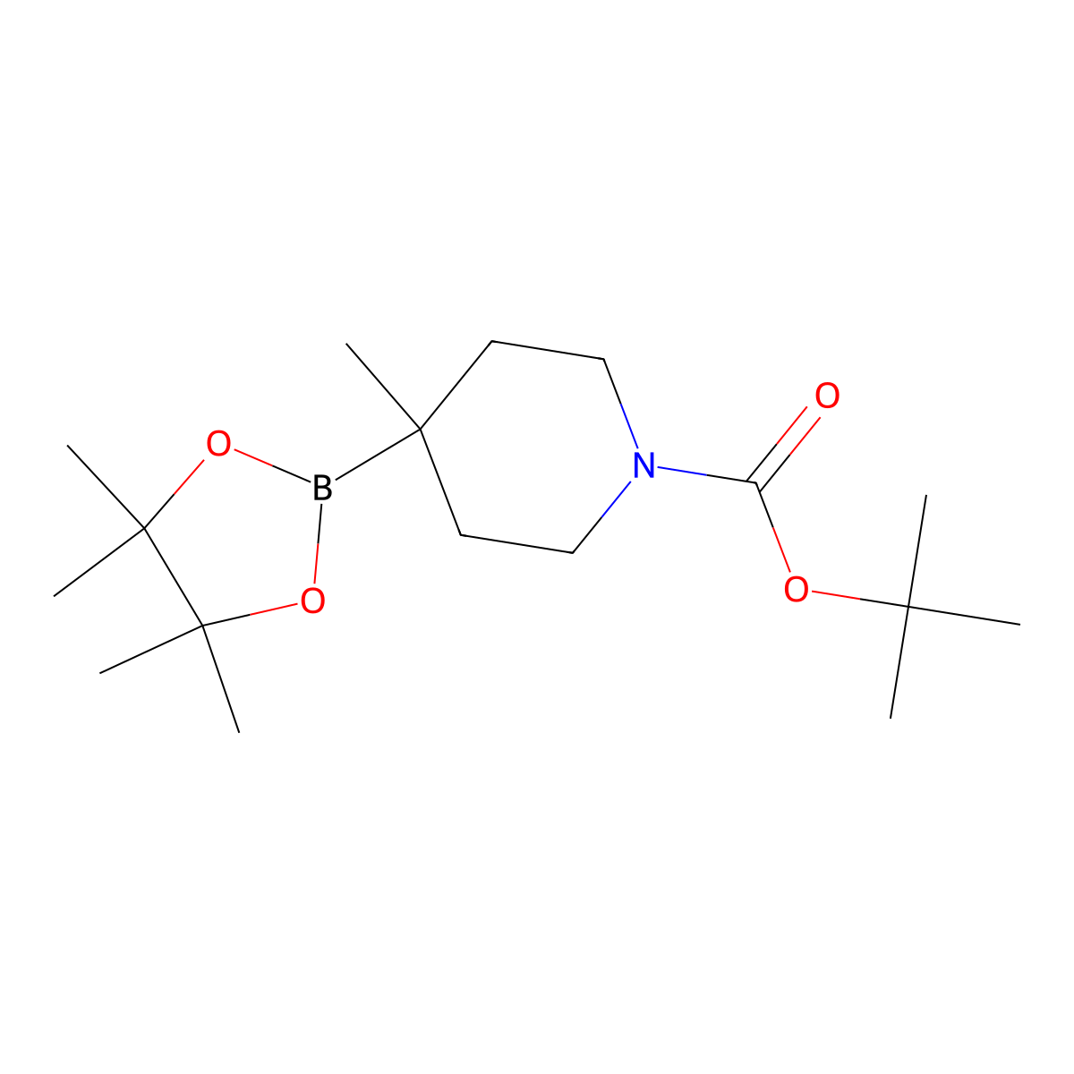 1-Boc-4-methylpiperidine-4-boronic acid pinacol ester molecular structure, CAS 2490575-71-6