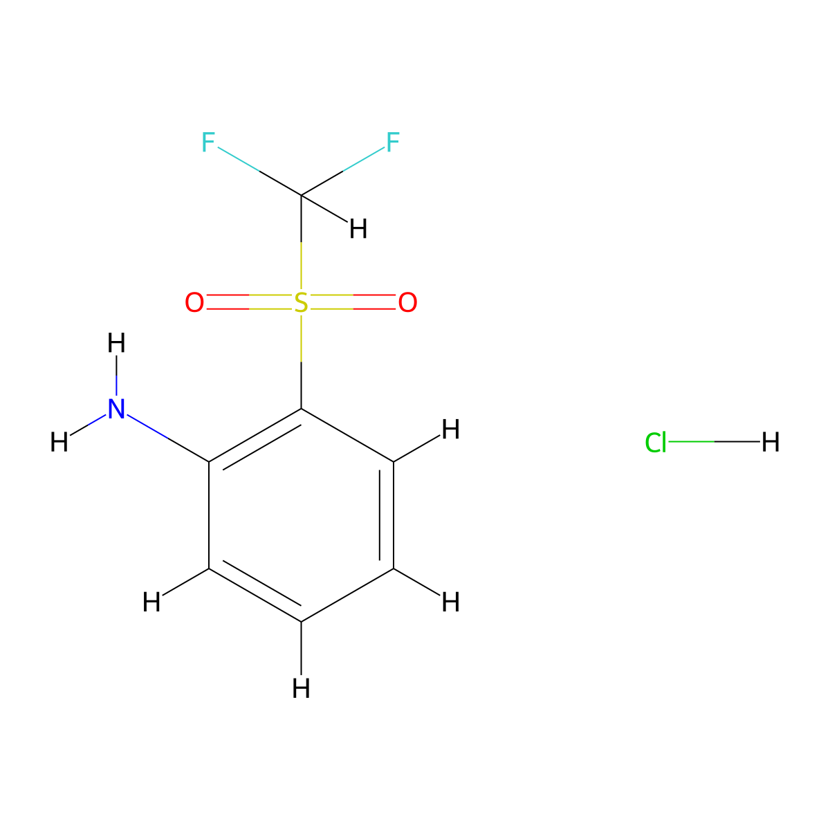 2-(Difluoromethanesulfonyl)aniline--hydrogen chloride (1/1) molecular structure, CAS 24906-75-0