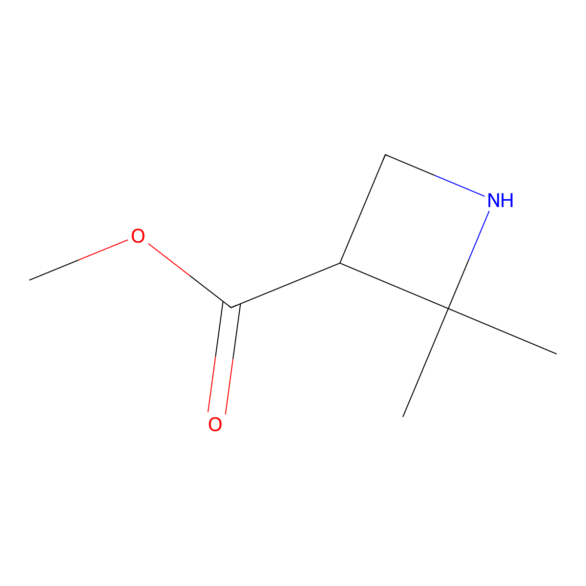 Methyl 2,2-dimethylazetidine-3-carboxylate molecular structure, CAS 2490655-77-9