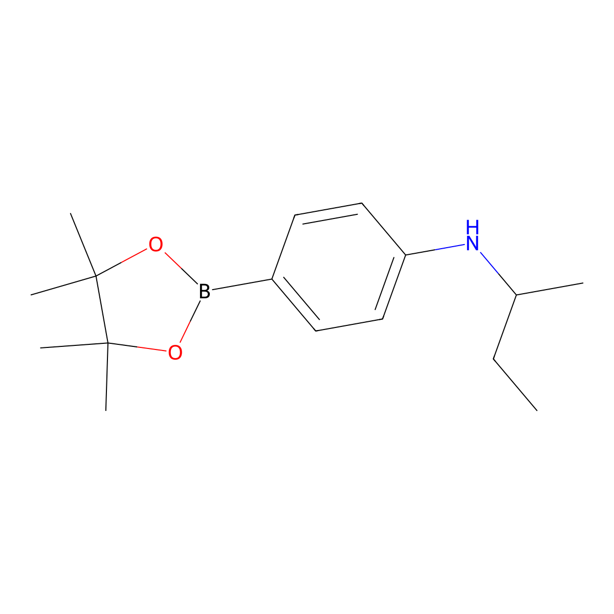 N-(Sec-butyl)-4-(4,4,5,5-tetramethyl-1,3,2-dioxaborolan-2-yl)aniline molecular structure, CAS 2490665-91-1