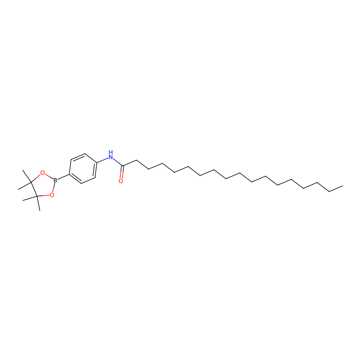 N-[4-(tetramethyl-1,3,2-dioxaborolan-2-yl)phenyl]octadecanamide molecular structure, CAS 2490665-97-7