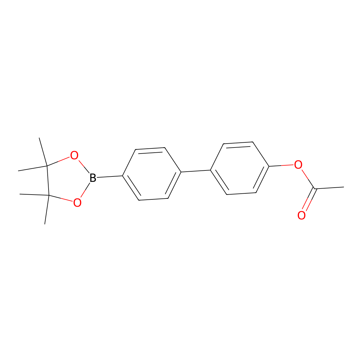 4-[4-(Tetramethyl-1,3,2-dioxaborolan-2-yl)phenyl]phenyl acetate molecular structure, CAS 2490665-98-8