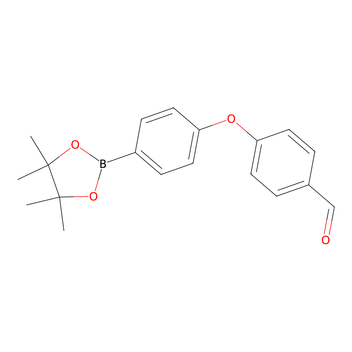 4-[4-(Tetramethyl-1,3,2-dioxaborolan-2-yl)phenoxy]benzaldehyde molecular structure, CAS 2490666-01-6