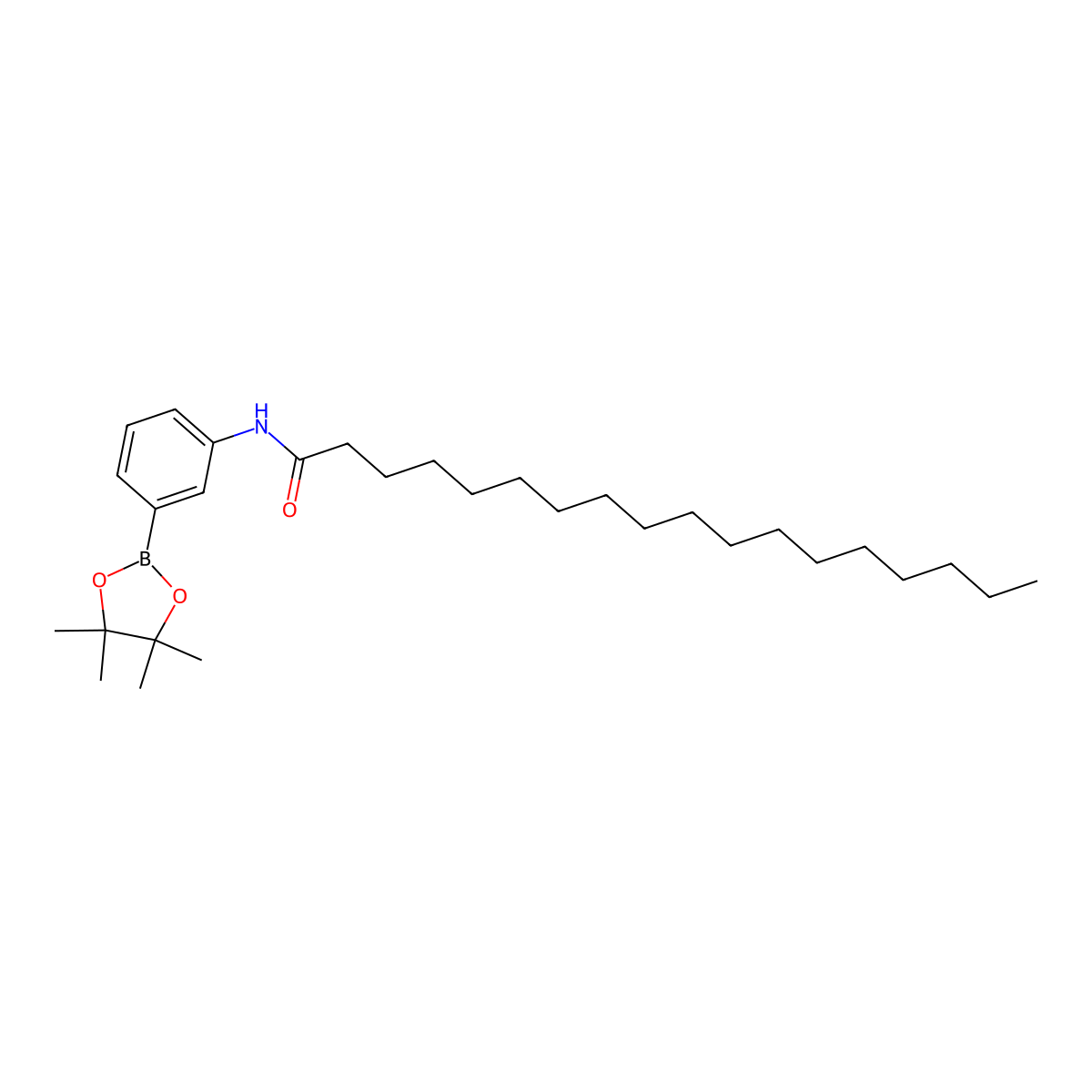 N-[3-(tetramethyl-1,3,2-dioxaborolan-2-yl)phenyl]octadecanamide molecular structure, CAS 2490666-06-1