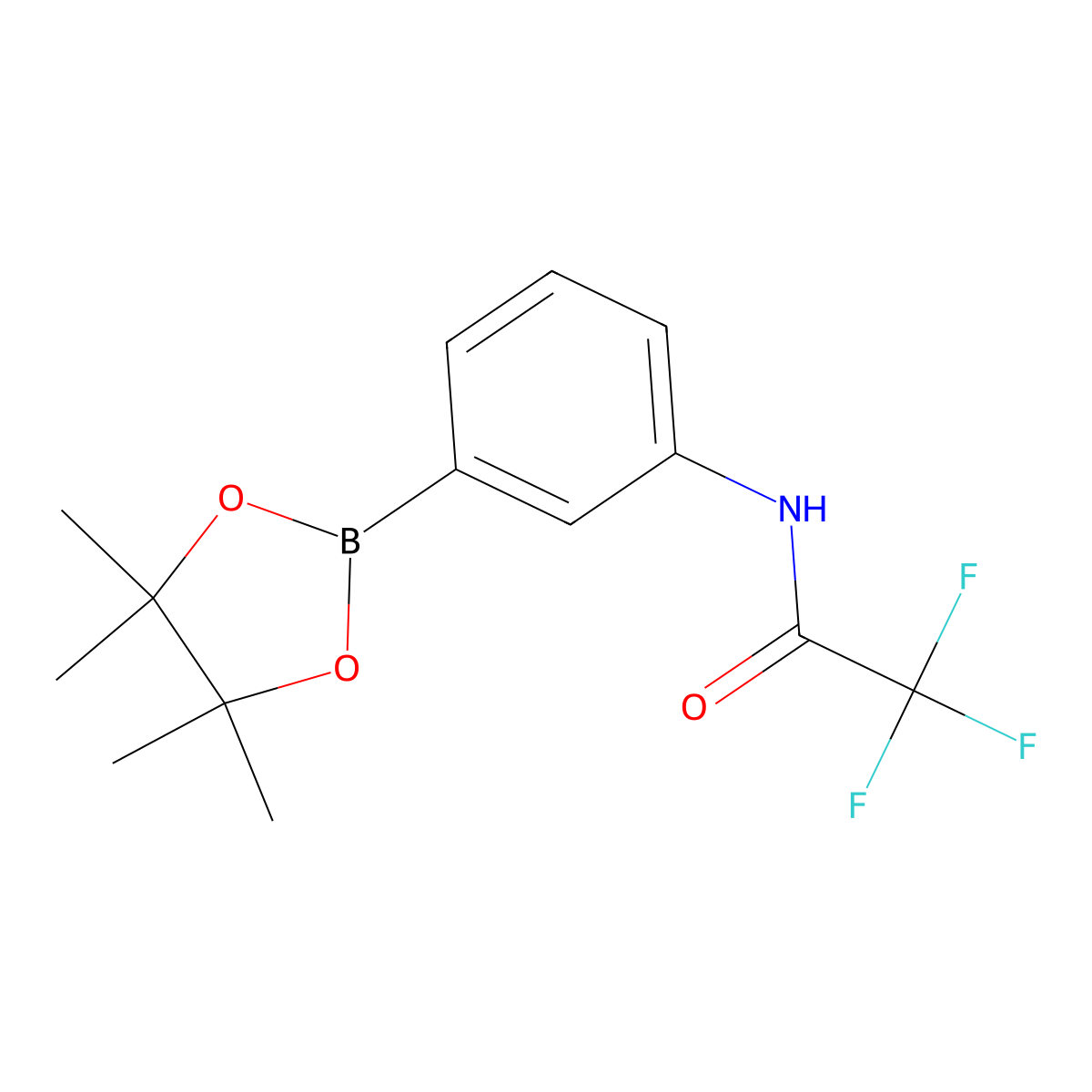 2,2,2-Trifluoro-N-(3-(4,4,5,5-tetramethyl-1,3,2-dioxaborolan-2-yl)phenyl)acetamide molecular structure, CAS 2490666-14-1