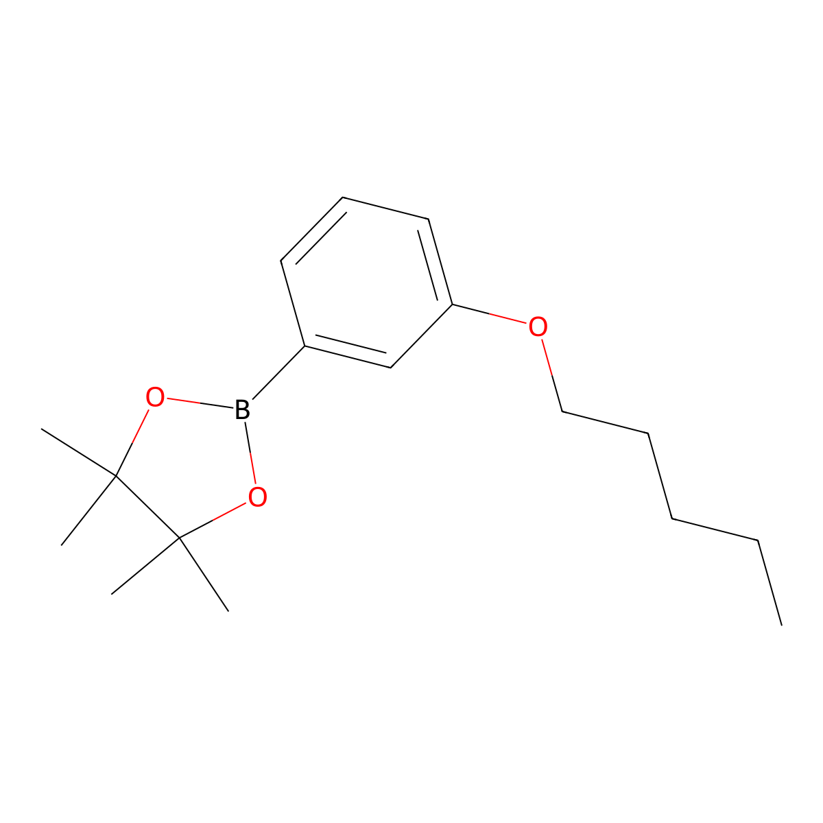 4,4,5,5-Tetramethyl-2-(3-(pentyloxy)phenyl)-1,3,2-dioxaborolane molecular structure, CAS 2490666-19-6