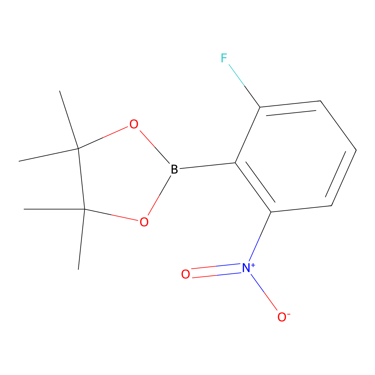 2-(2-Fluoro-6-nitrophenyl)-4,4,5,5-tetramethyl-1,3,2-dioxaborolane molecular structure, CAS 2490666-20-9