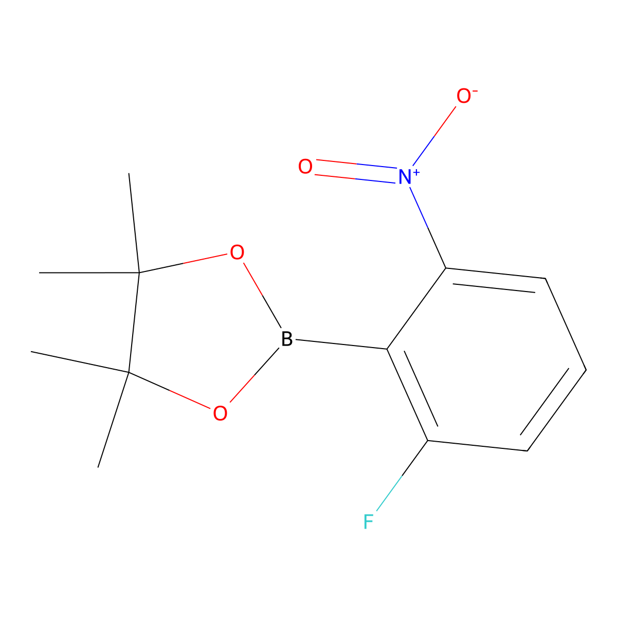 2-(2-Fluoro-6-nitrophenyl)-4,4,5,5-tetramethyl-1,3,2-dioxaborolane molecular structure, CAS 2490666-20-9