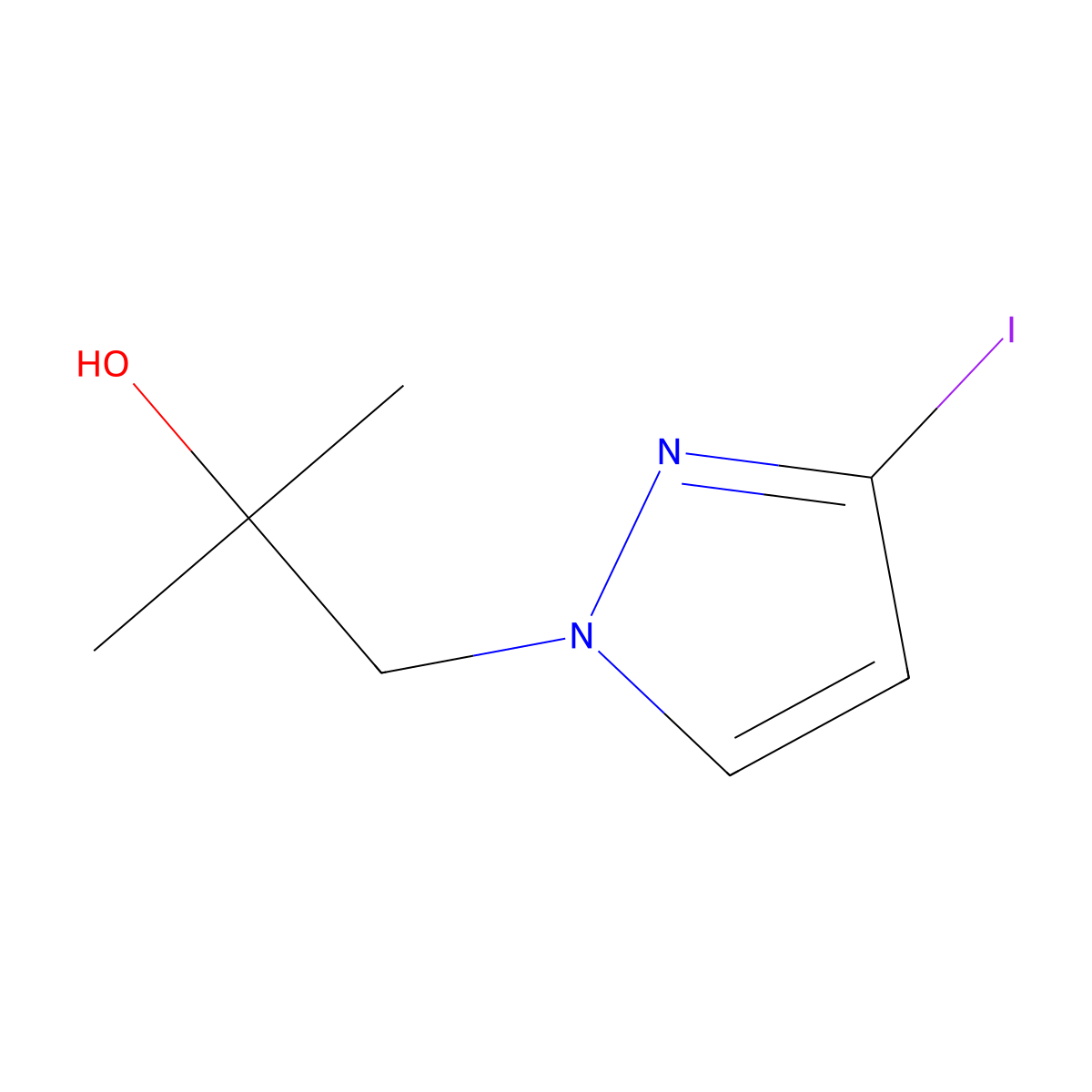 1-(3-Iodopyrazol-1-yl)-2-methyl-propan-2-ol molecular structure, CAS 2490679-97-3