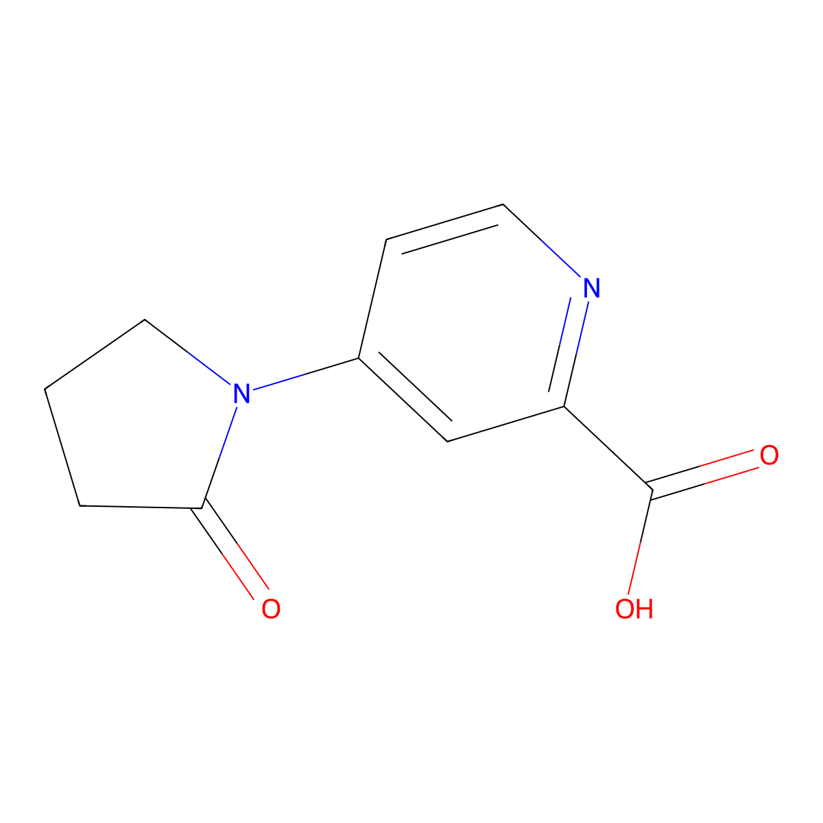 4-(2-Oxopyrrolidin-1-yl)pyridine-2-carboxylic acid molecular structure, CAS 2490698-05-8