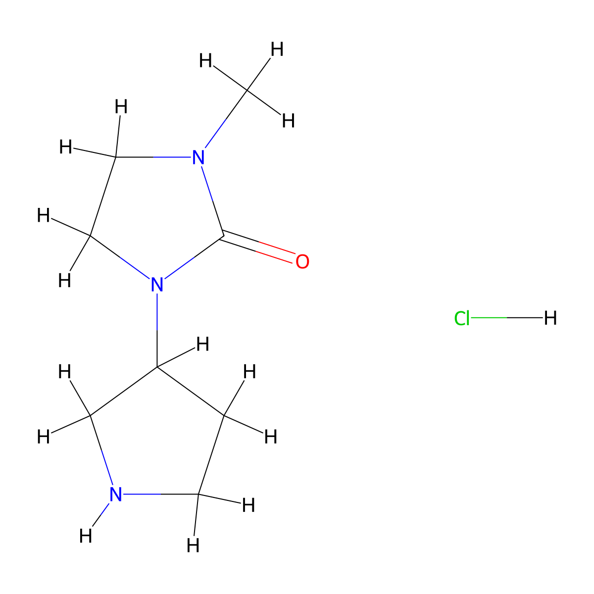 1-Methyl-3-(pyrrolidin-3-yl)imidazolidin-2-one hydrochloride molecular structure, CAS 2490698-07-0