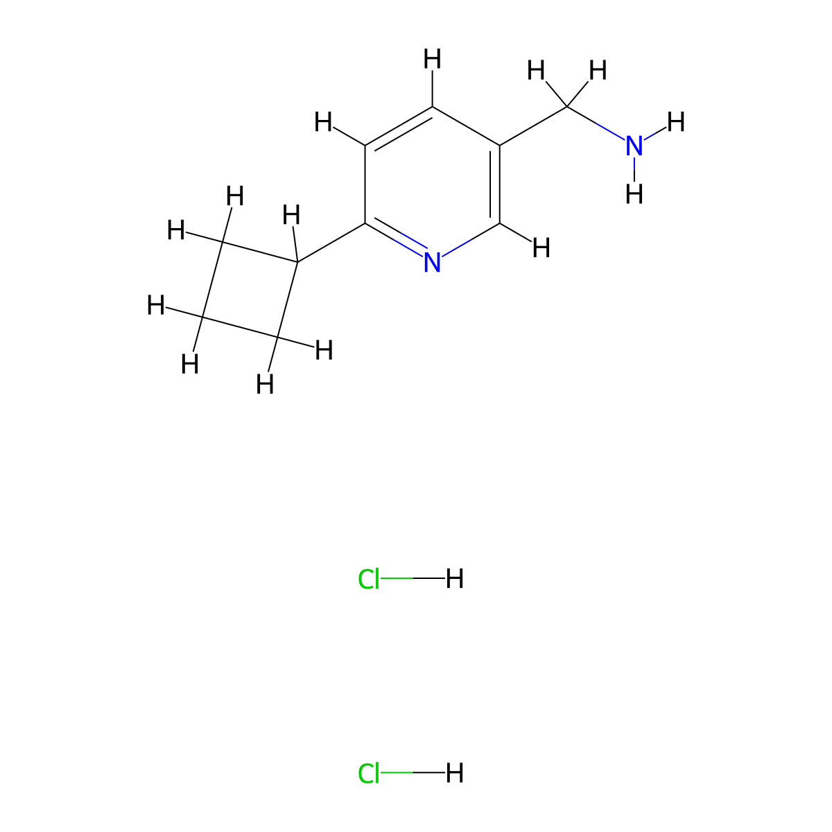 1-(6-Cyclobutylpyridin-3-yl)methanamine dihydrochloride molecular structure, CAS 2490698-14-9