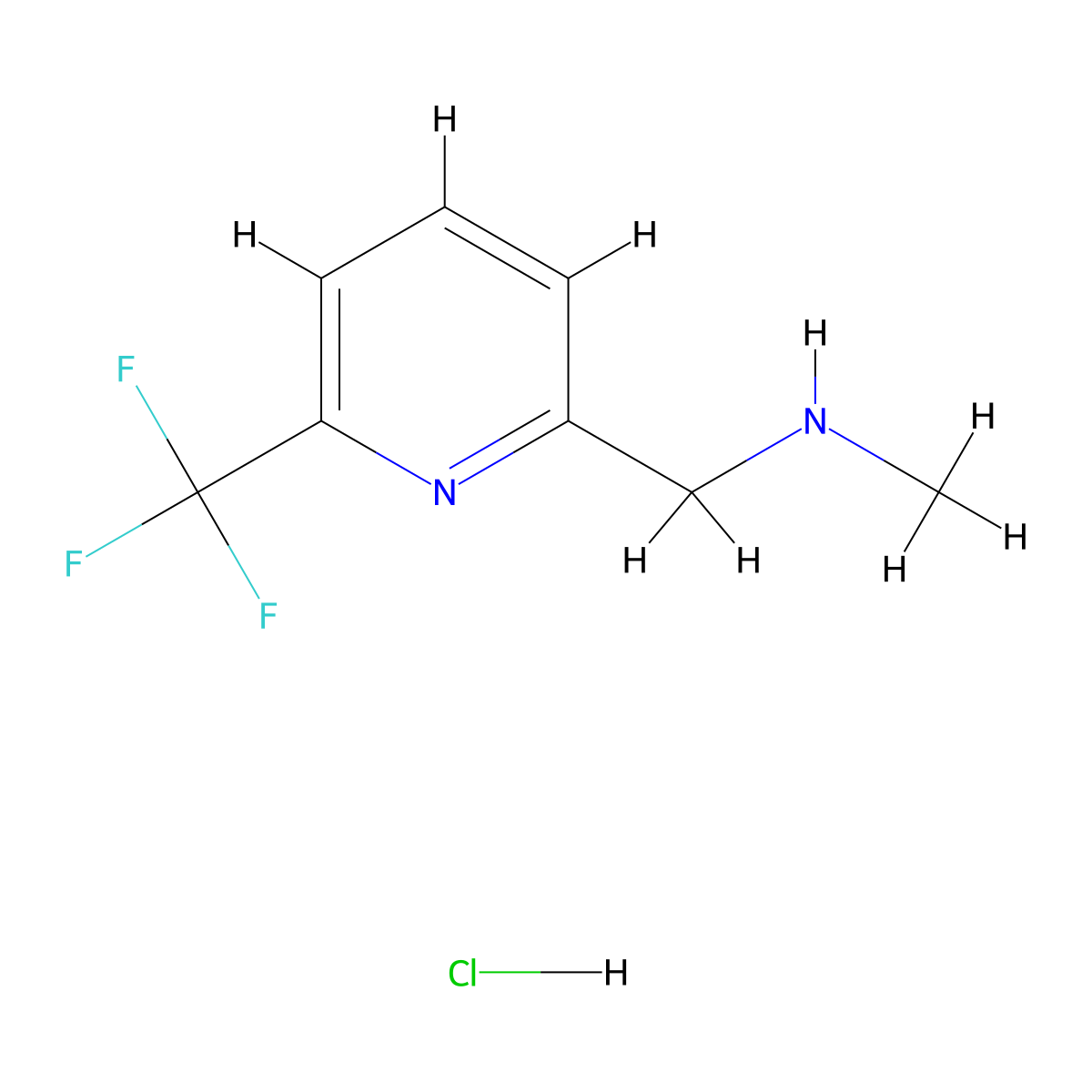 Methyl({[6-(trifluoromethyl)pyridin-2-yl]methyl})amine hydrochloride molecular structure, CAS 2490698-22-9