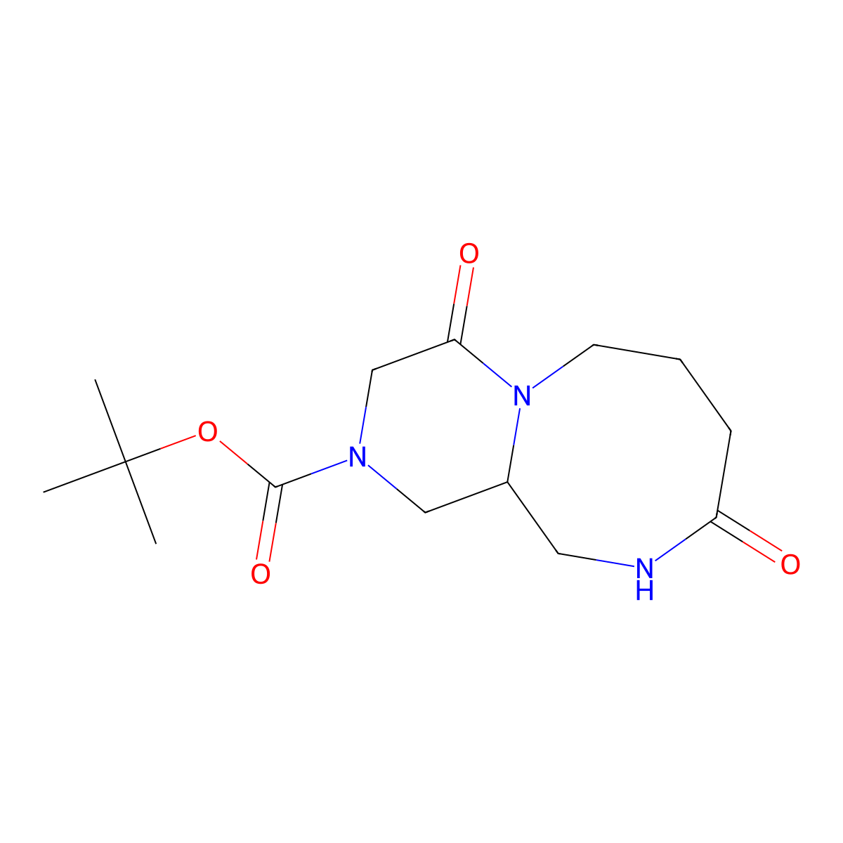 tert-butyl 4,9-dioxo-decahydro-1H-pyrazino[1,2-a][1,4]diazocine-2-carboxylate molecular structure, CAS 2490698-27-4