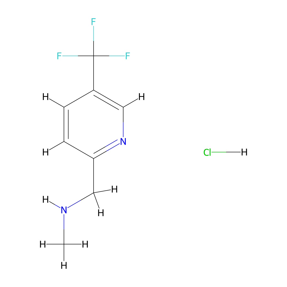 Methyl({[5-(trifluoromethyl)pyridin-2-yl]methyl})amine hydrochloride molecular structure, CAS 2490698-33-2