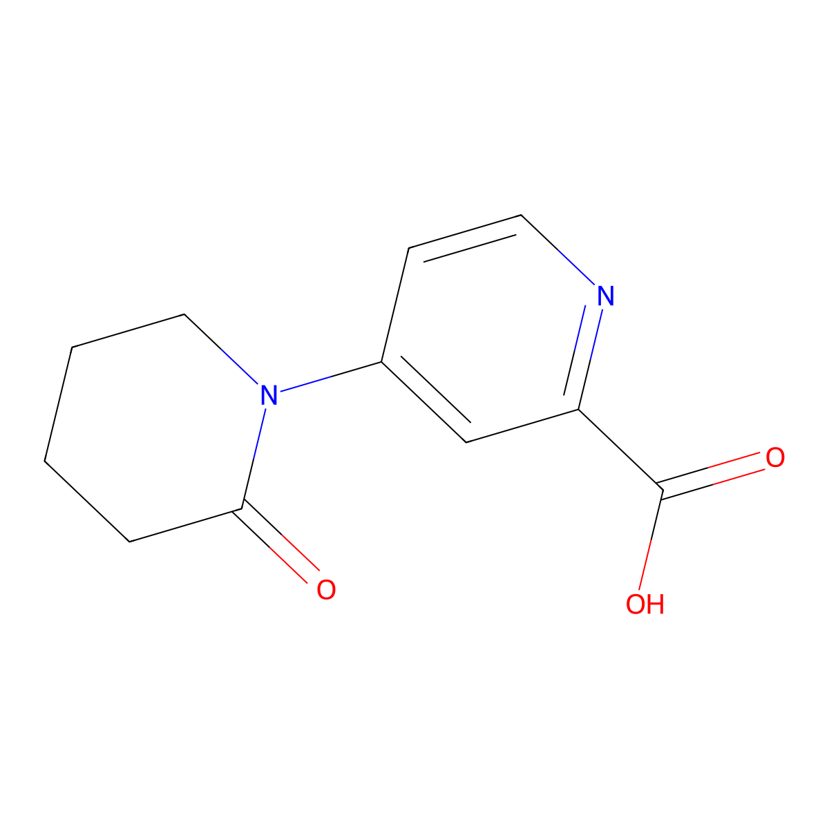4-(2-Oxopiperidin-1-yl)pyridine-2-carboxylic acid molecular structure, CAS 2490698-35-4