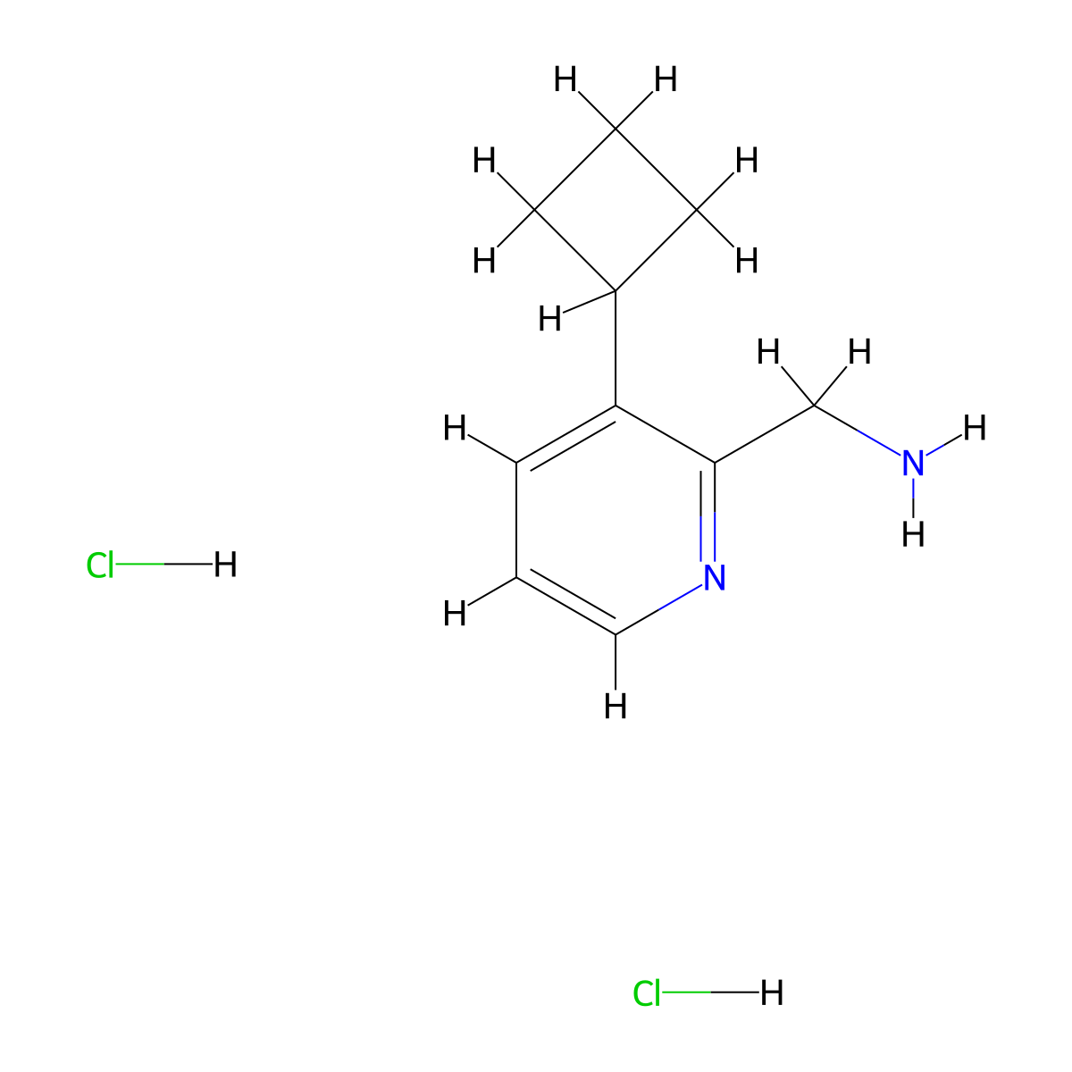 1-(3-Cyclobutylpyridin-2-yl)methanamine dihydrochloride molecular structure, CAS 2490698-46-7