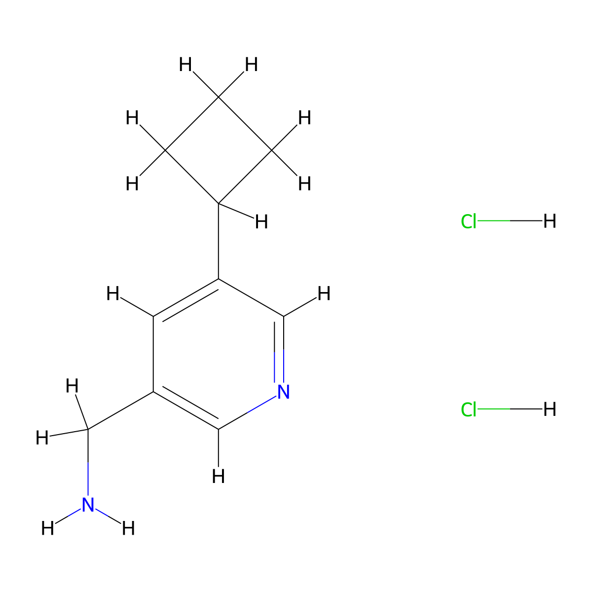 1-(5-Cyclobutylpyridin-3-yl)methanamine dihydrochloride molecular structure, CAS 2490704-91-9