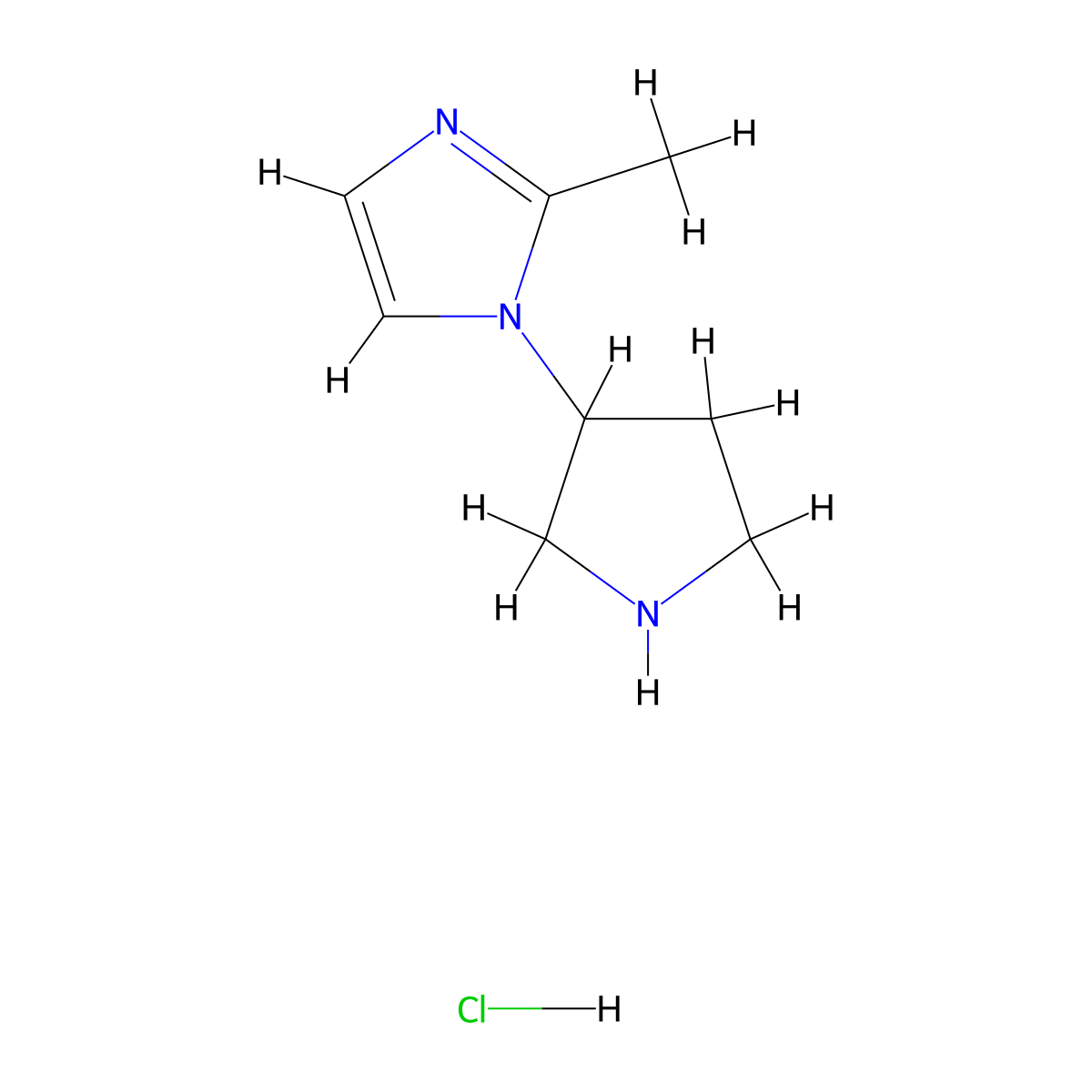 2-methyl-1-(pyrrolidin-3-yl)-1H-imidazole hydrochloride molecular structure, CAS 2490705-07-0