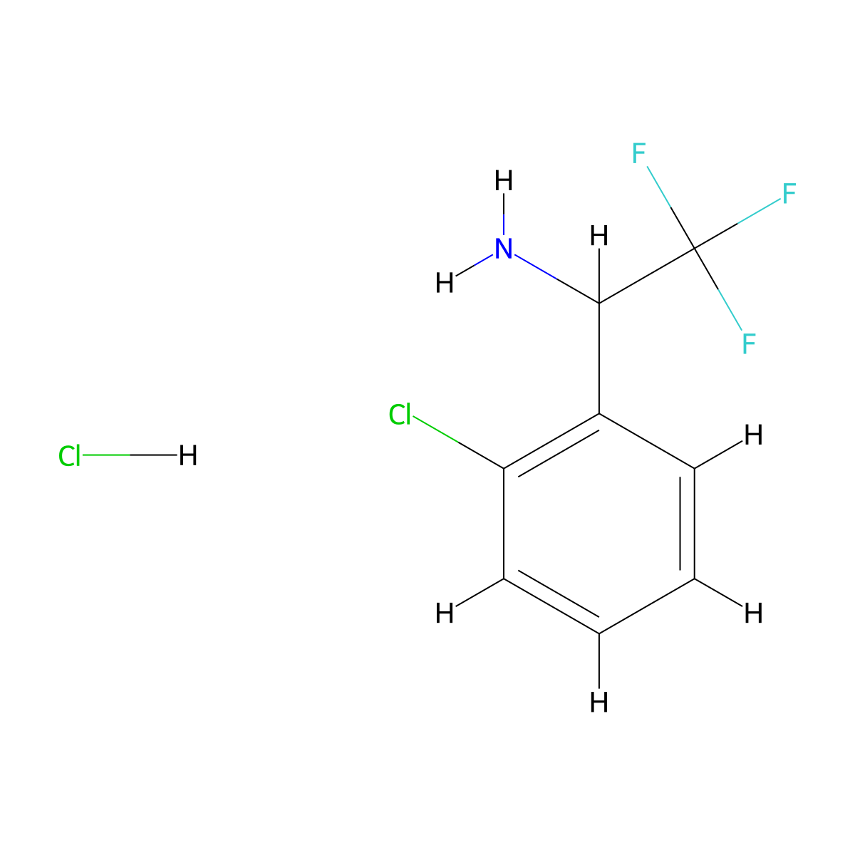 1-(2-Chlorophenyl)-2,2,2-trifluoroethanamine hydrochloride molecular structure, CAS 2490705-16-1