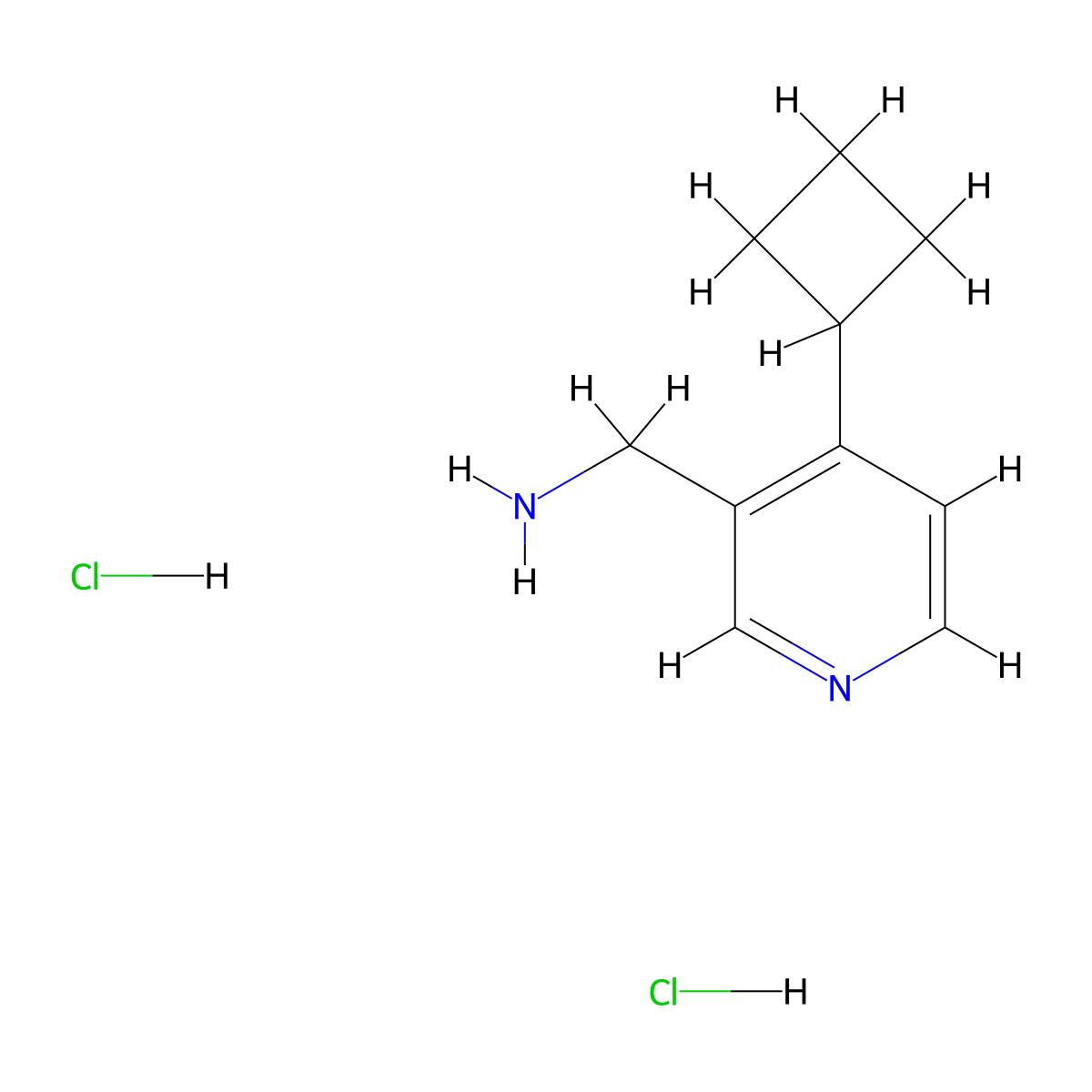 1-(4-Cyclobutylpyridin-3-yl)methanamine dihydrochloride molecular structure, CAS 2490705-18-3
