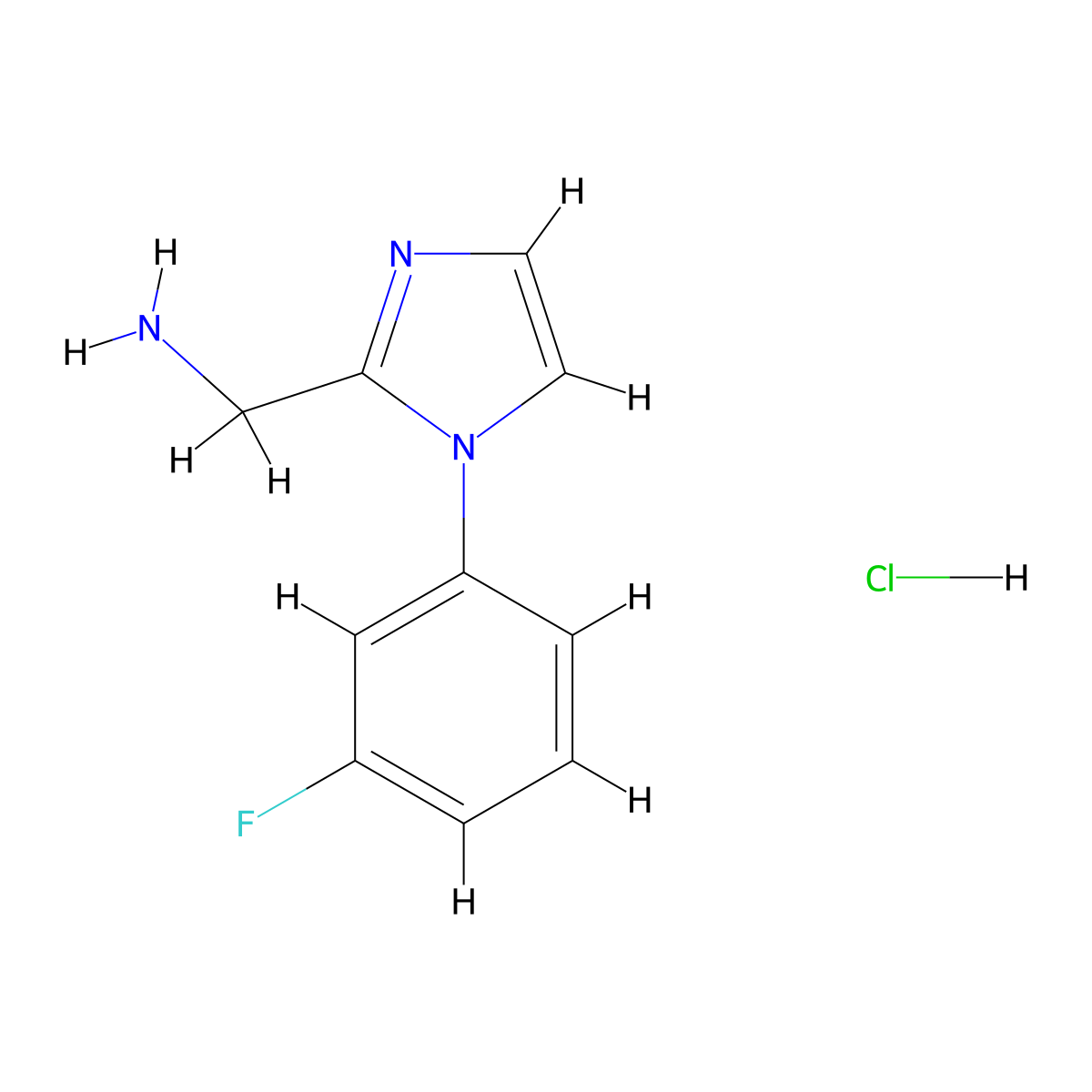 1-[1-(3-fluorophenyl)-1H-imidazol-2-yl]methanamine hydrochloride molecular structure, CAS 2490705-23-0