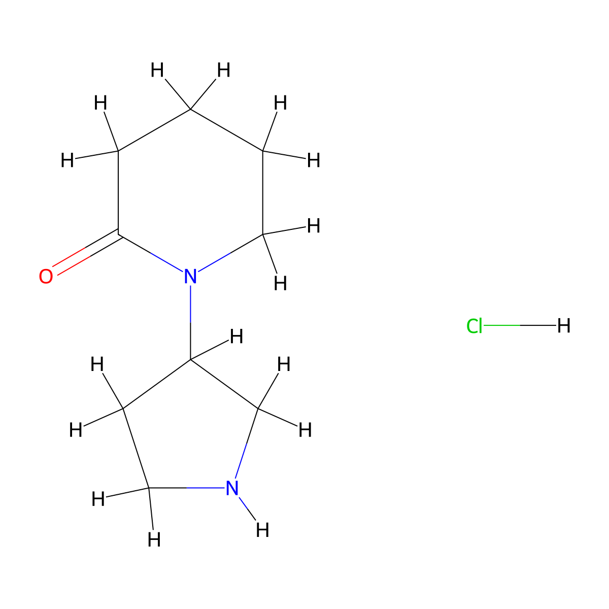 1-(Pyrrolidin-3-yl)piperidin-2-one hydrochloride molecular structure, CAS 2490705-38-7